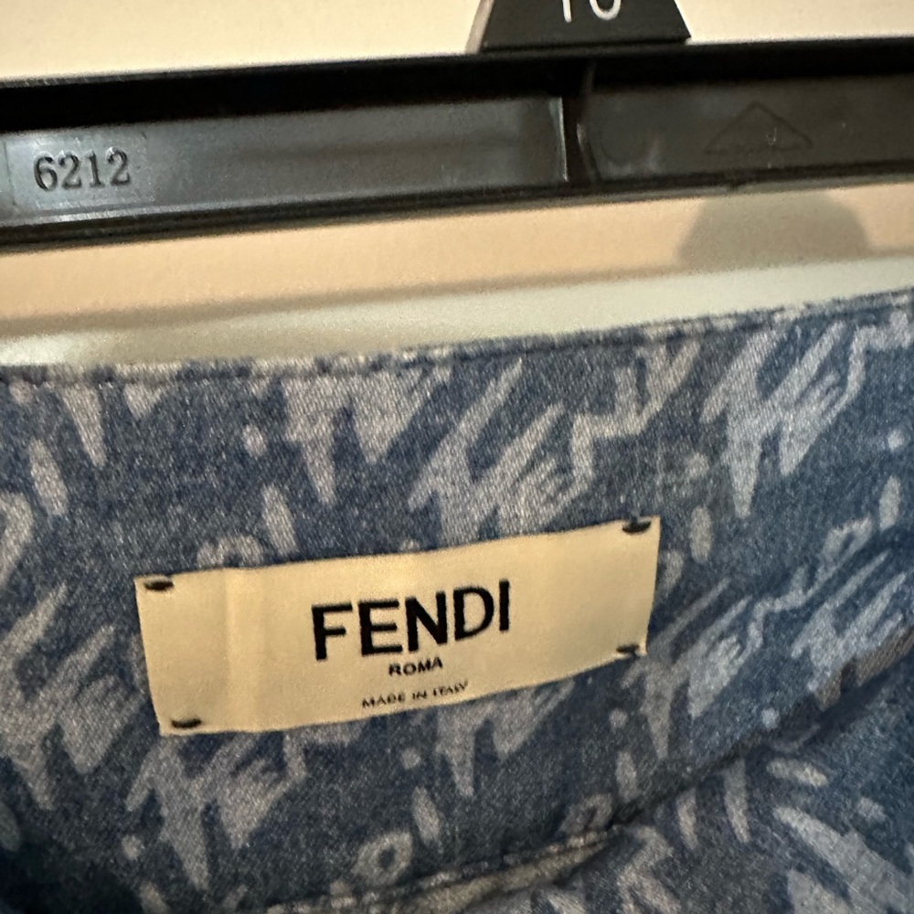 Fendi Denim Blue Patterned Fabric - Picture 3 of 4